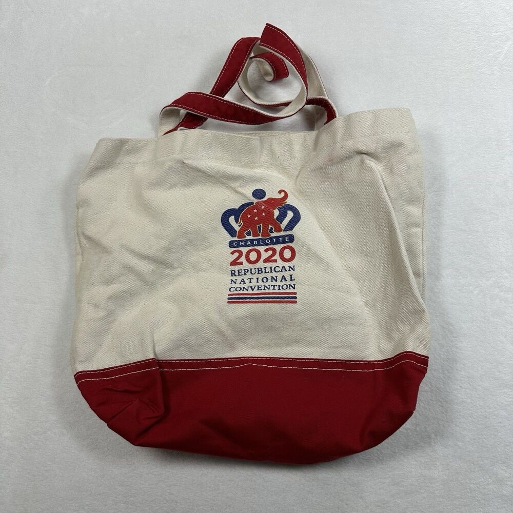 2020 Republican National Convention Charlotte Canvas Tote Bag Red White GOP